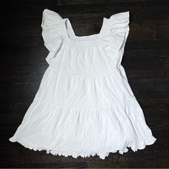 NWT* Pink Diamond White 100% Cotton Tiered Mini Dress Size 8 - Picture 2 of 16